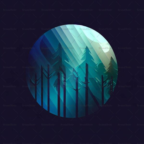 Abstrakter von Mondlicht beleuchteter Wald